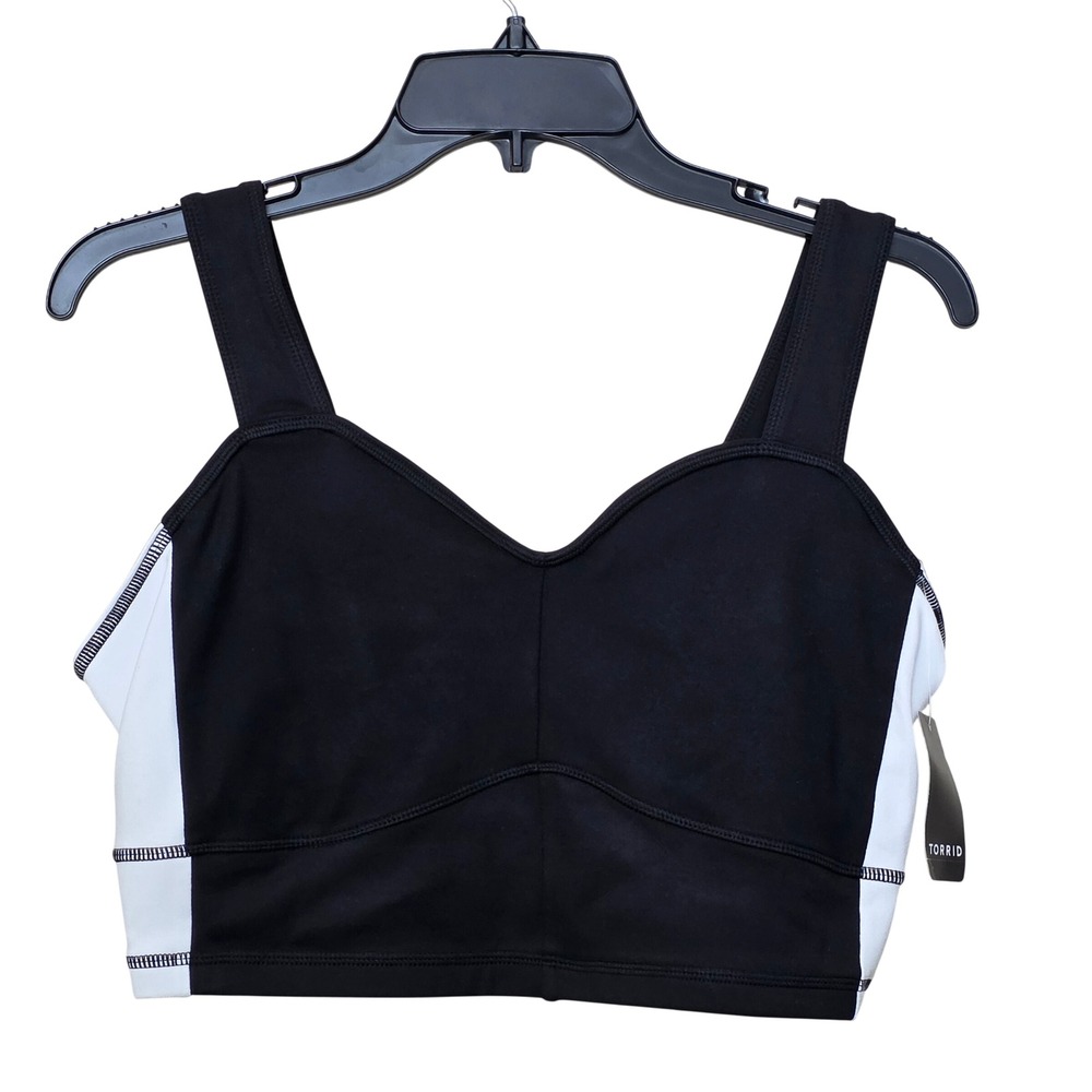Torrid‎ TRU Performance Butter Built-In Bra Active Brami Black White 1X 14-16
